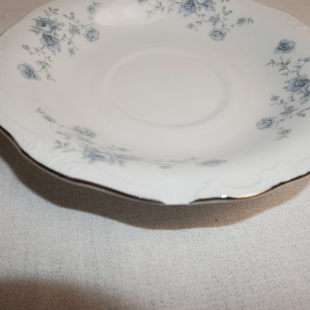 Set Of 4 Johann Haviland Bavaria Germany Blue Garland Tea Cups & Saucers VTG - Picture 8 of 10